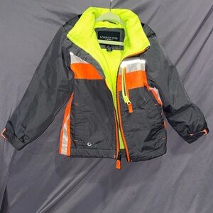 London Fog Kids Jacket with Neon Green and Orange